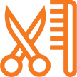 Dog grooming - scissors and comb icon