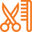 Dog grooming - scissors and comb icon