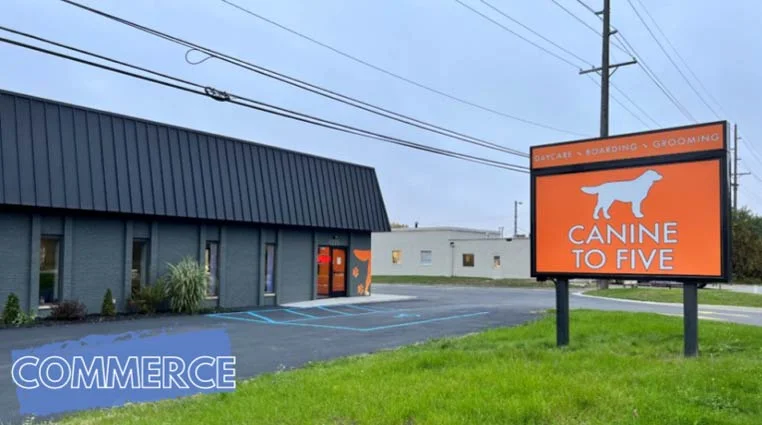The front of our Commerce Township facility.